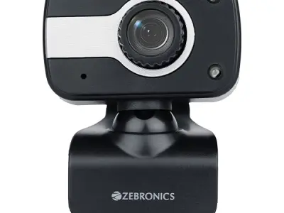 Zebronics Zeb-Crystal Clear Web Camera, 0.3 MP with USB with 3P Lens,Built-in Microphone,Auto White Balance,Night Vision and Manual Switch for LED (Black)