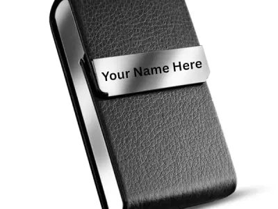 FELSTAR Customized/Personalized Card Holder with Name Engraved, Leather Professional Business Visiting Card Holder/Credit Card Holders Men, Women Day Gift, Corporate Gift for Emplo