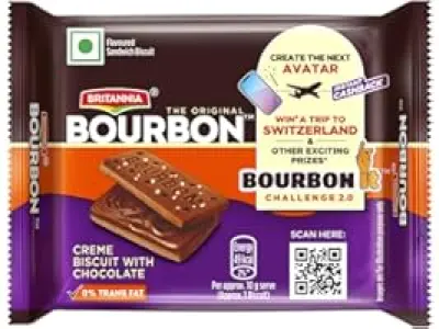 Britannia The Original Bourbon - Creme Biscuit with Chocolate | 50gm | Chocolatey Indulgence in