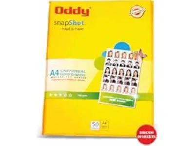 Oddy 180 GSM A4 Size Glossy Photo Paper – Water Proof, Instant Drying, Pack of 50 Sheets, Compa