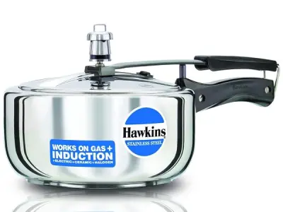 Hawkins 3 Litre Inner Lid Pressure Cooker, Stainless Steel Cooker, Induction Cooker, Silver (HSS3W)