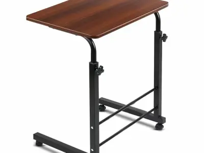 TECHNOVIBES Foldable Study Table/Bed Table/Foldable and Portable Wooden/Writing Desk for Office/Home/School (Wooden with Black Leg)