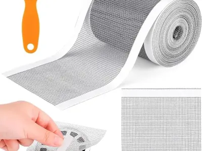 Rushwak Self Adhesive Mesh Roll for Bathroom Drain Kitchen Sink Strainer Disposable Hair Catcher Shower Drain Mesh Stickers Cuttable PVC Mash Shower Drain Cover Hair Catcher for An