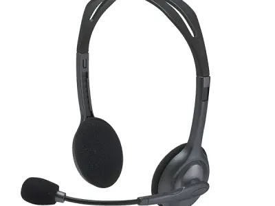 Logitech H111 Wired On Ear Headphones With Mic Black