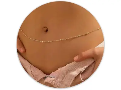 VAMA FASHIONS 18K Gold Plated Anti Tarnish Waterproof Adjustable Waist Hip Body Belly Chain Bel