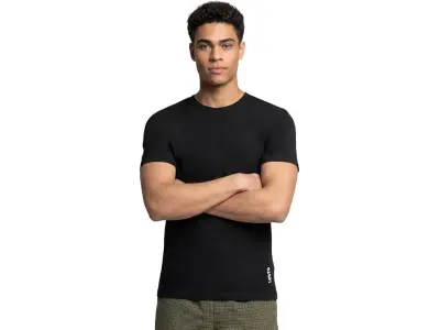 Levi's 025 Men's Premium Soft Cotton Solid T-Shirt - Round Neck, Short Sleeves with Side Brandi