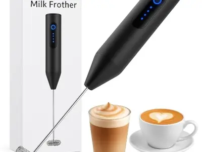 Bonsenkitchen Rechargeable Milk Frother & Coffee Whisker with Dual Spring Tech |Coffee Frother Electric Blender Mixer |Hand Blender |Coffee Maker and Beater Electric(Multi)
