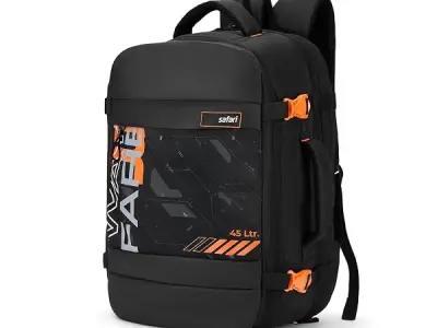 Safari Weekender 45L Expandable Overnighter Casual Hiking Travel Backpack Large size Laptop Bag for Man and Women with suitcase compartment, Ideal for Office Use, Work Trips, Colle