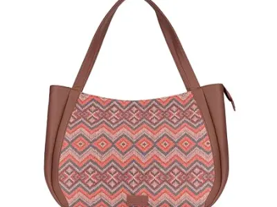ZOUK Jute Handcrafted Vegan Leather Women's Shoulder Luna Handbags
