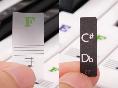 Palap Piano Stickers Labels for 37, 49, 54, 61, 88 Keys Keyboard, Piano Removal Stickers, 52 Labels