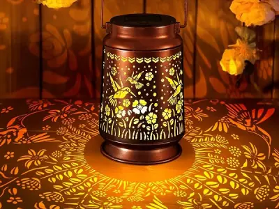 Solar Lanterns Outdoor Waterproof Gifts for Women Grandma Gifts | HanGing Solar Lantern for Mom Hummingbird Garden Decor Solar Hanging Lantern Metal for Patio Yard Festival Pathway