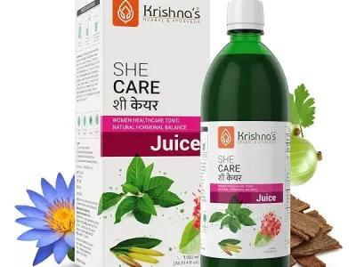 KRISHNA'S HERBAL & AYURVEDA Women's She Care Juice Infused With 5 Herbs for Hormonal Balance, Period Pain Relief, Hair & Skin Health, Clinically Proven - 1000 ml (Pack of 1)
