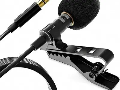 CERLINK Clip-On Lavalier Microphone | 3.5mm Collar Mic for Clear Voice Recording | Compatible with Smartphones, PC & Laptop | for YouTube, Vlogging & Interviews | 1.5M