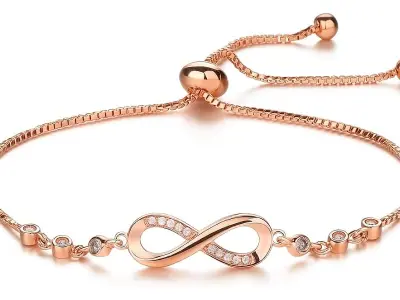 Nilu's Collection Infinity Shape Cubic Zirconia Diamond Bracelet for Women Jewelry for Gift, Ad