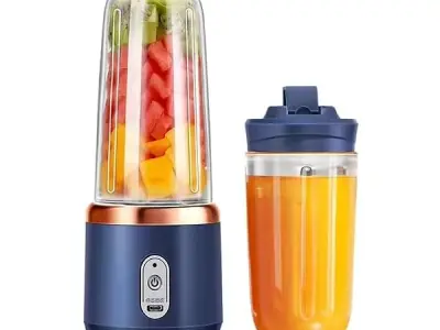 Qlect Portable Blender Electric Juicers Fruit Mixers USB Rechargeable Smoothie Mini Personal Juicer 6 Blades 3Gears With 1500 Mah Rechargeable Battery-Smoothie Blender