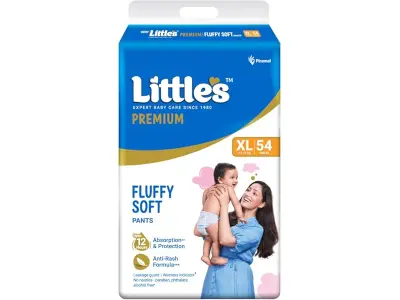Little's Premium Baby Diapers XL Size (Extra Large) Pants Style | 12-17 kg | 54 Count | Super J