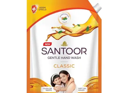 Santoor Classic Gentle Hand Wash with Natural goodness of Sandalwood & Tulsi, 1200ml
