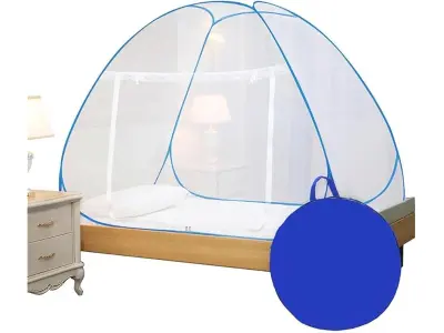 Evafly Mosquito Net for Single Bed | Premium Polyester Mesh | Foldable Pop Up Bed Net | Fine Ne