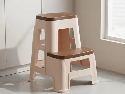 Nilkamal STL31 Strong and Durable Plastic Seating Stool for Home | Bedroom | Bathroom | Kitchen | Living Room | Office | Adult Stool with high Load Capacity (Basket Beach/Rattan Da