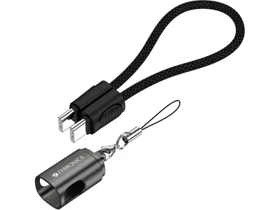 Zebronics Wattz 60CC4 Type-C to Type-C Braided Cable, PD 60W, Upto 480Mbps Data Sync, 20 cm, Du