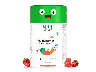 Little Joys Multivitamin Gummies for Kids | 4-6 Years | 30 Gummies | With 11 Vitamins & Minerals | Supports Immunity, Bone health & Antibody Production | No Added Sugar | Strawberr