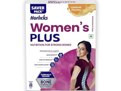 Horlicks Women's Plus Caramel Nutrition Drink 400 g Refill Pack, Nutrition for strong Bones with 100% daily Calcium & Vitamin D - No Added Sugar