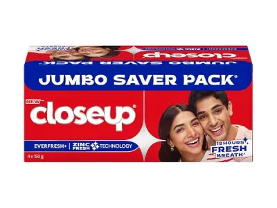 Close Up Toothpaste | Long lasting 18 Hours Of Fresh Breath & White Teeth - 600g (Pack of 4)
