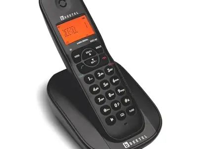 Beetel X73N Cordless 2.4Ghz Cordless Landline Phone with Caller ID Display, 2-Way Speaker Phone with Volume Controls, Auto Answer, Alarm Function, Stylish Design (Black)(X73N)