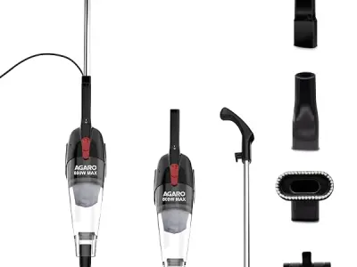 AGARO Regal Plus Upright Vacuum Cleaner, 2-in-1, Handheld & Stick, Dry Vacuuming, for Home Use, 800 Watts, 6.5 kPa Suction Power, Bagless, Black
