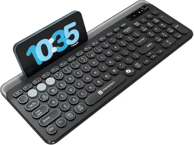 Portronics Bubble 3.0 Wireless Keyboard with Bluetooth + 2.4 GHz USB Receiver, Rechargeable Bat
