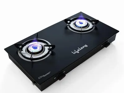 Lifelong LLGS10 Glass Top, 2 Burner Manual Glass Gas Stove, Black (ISI Certified)