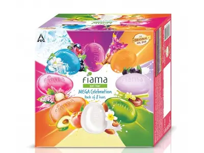 Fiama Gel Bar Mega Celebration Pack 1kg (125g Pack of 8) | 8 Unique Soap Variants | Moisturised Skin with 30% Smoothing Body Serum | Bathing Soap Gift Set for Women & Men | All Ski