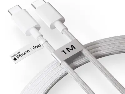 Type C to C 60W Fast Charging Cable for iPhone, MacBook, iPad by HOMEMO | Compatible with iPhone 17/Air/Pro/Pro Max, 16/Plus/Pro/Pro Max, 15, MacBook, iPad, AirPods. 6 Months Warra