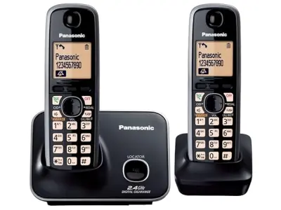 Panasonic Single Line 2.4GHz KX-TG3712SXB Digital Cordless Telephone (Black)
