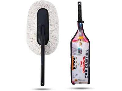 Jopasu Car Duster with Paraffin Wax-Treated Cotton Strands | Scratch-Free Dry Dust Cleaner for