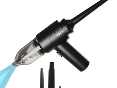 Xech Vacuum Cleaner with Blower & Inflator | Cordless Vacuum Cleaner for Home Use | 2 in 1 Car Vacuum with Air Duster | Portable Sofa Vacuums | Rechargeable 9000pa (V-Gun PRO)