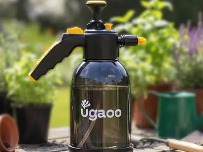 UGAOO Pressure Spray Pump - 2 Litre | Garden Sprayer, Plant Spray Bottle, Water Sprayer for Plants, Pressure Spray Bottle for Home & Car Washing, Gardening Tool - Black