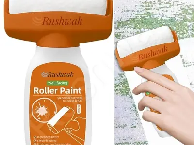 Rushwak Wall Repair Roller Paint Household Supply Cleaning Tool Water Based Latex DIY Renovation with Roller Multifunctional Paint Roller for Cracks, Wall Repair Solution Paint Rol