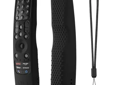 Oboe Silicone TV Remote Cover Compatible with LG TV Remote AN-MR21GA (2021) MR22GA (2022) MR23GA (2023) Magic Remote Case with Loop (B-Black) [Remote NOT Included]