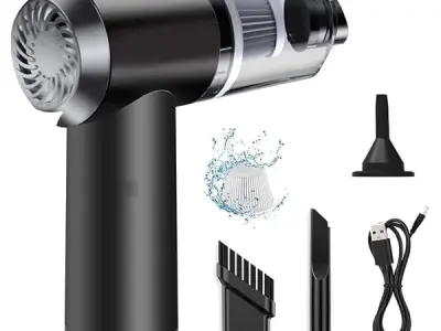 2 in 1 Portable Mini Car Vacuum Cleaner with Blower, Cordless Small Air Blower for Cleaning Dust, Rechargeable Wireless Handheld Vaccine Cleaner Vaccum for Home and Car, Wet and Dr