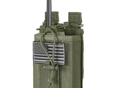 FRTKK Tactical Radio Holder Radio Holster Molle Radio Pouch Universal Radio Case Military Heavy Duty Radio Bag for Police Firefighter Two Ways Walkie Talkies Vest, Army Green, 3.5*