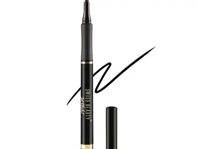 SWISS BEAUTY Waterproof And Long Wearing Bold Felt Tip Pen Glossy Eyeliner | Smudge Proof Eye Makeup | Quick Drying | Black, 1.2Ml