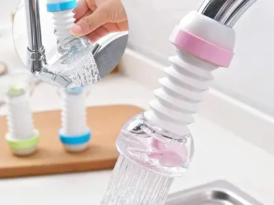 Water Saving Tap Sprinkler for Kitchen Sink, Flexible Faucet Adapter with Expandable Pipe Extension, Basin Shower Head Connector (Multicolor)