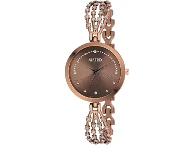 Matrix Daisy Collection | Stone Studded Dial with Designer Stone Studded Bracelet Chain Analog