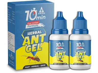 Amish Herbal Ant Gel Pack of 2 | 10 Min Max Bait Formula | Powerful Organic Repellent & Cleaner