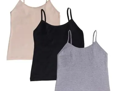 Adira | Cotton Camisole for Beginners | Beginners Cami for Puberty | Flat Padding for Nipple Coverage | Confidence for School & Home | Soft Stretchy Cotton | Pack of 3
