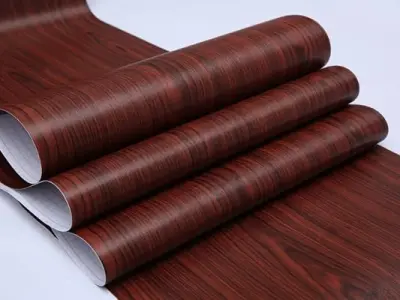 ELTON DIY Wall Paper/Wall Sticker Self Adhesive Wooden Highlighter Elegant Living Room Bed Room Decoration Interior Exterior Easily Removable Furniture Make Over Cherry Teak(45x300