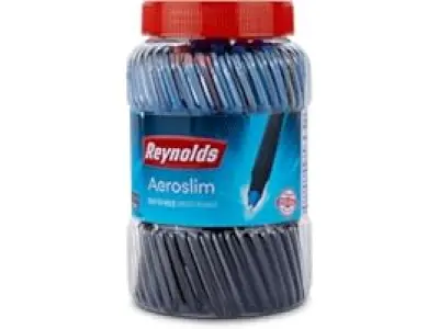Reynolds AEROSLIM Ball Pen SET - 70 PENS (60 BLUE, 5 Black, 5 Red) | PEN WITH COMFORTABLE GRIP