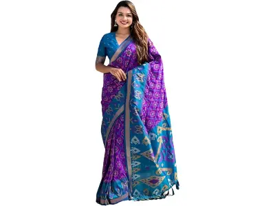 SGF11 Women's Kanjivaram Patola Soft Pure Silk Sarees With Unstitched Blouse Piece