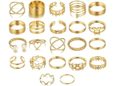 Shining Diva Fashion Latest Stylish Metal Boho Midi Finger Rings for Women and Girls - Silver